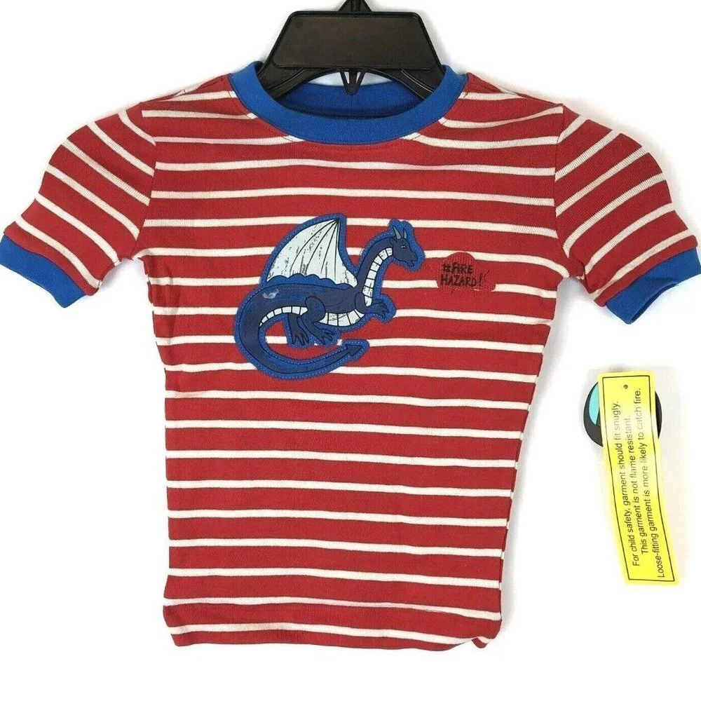 Petit Lem Little Boy’s Size 4, Two Piece Pajama Set, Red/Blue